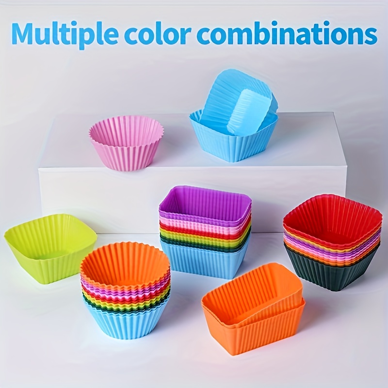 Silicone Lunch Box Dividers,40 Pcs Silicone Cupcake Liners,Bento