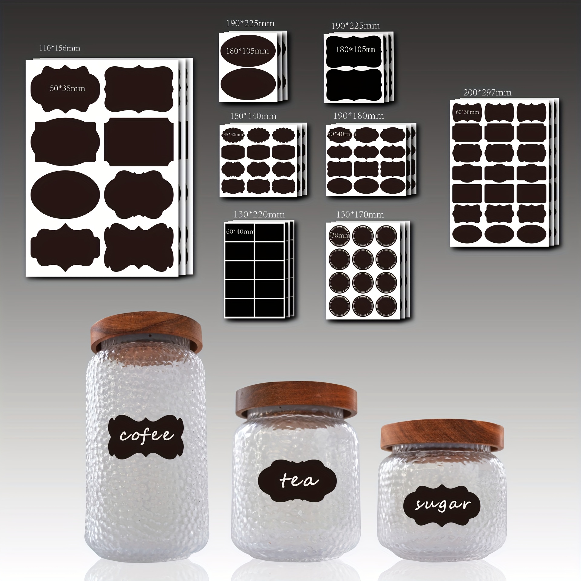 Waterproof Spice Labels For Spice Bottles And Jars - Blackboard