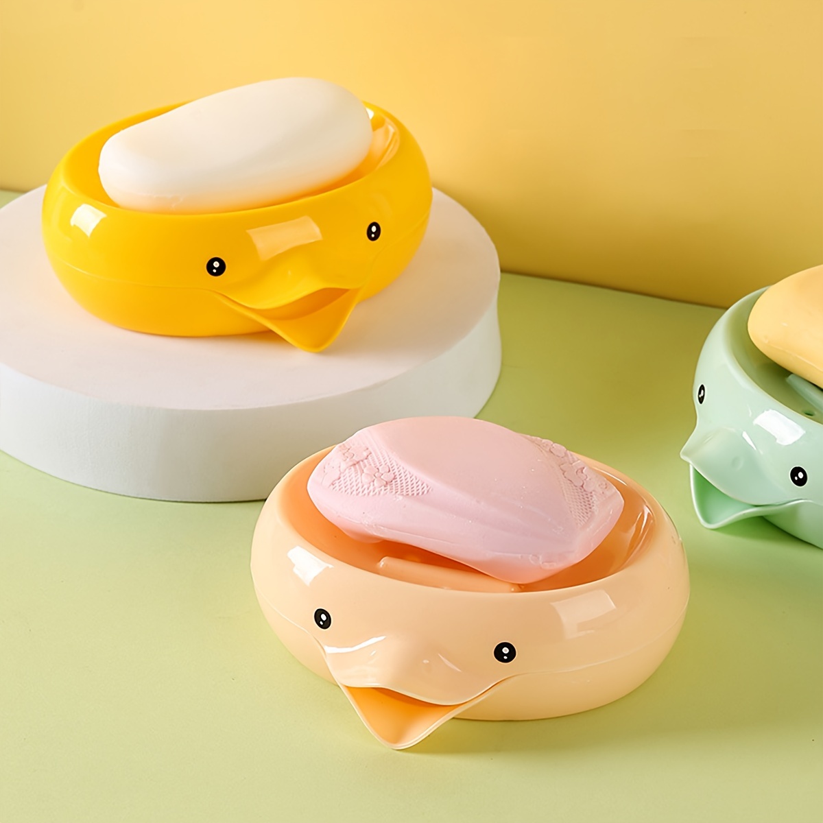 Duck Shaped Soap Dish Plastic Drain Soap Tray Self Draining - Temu