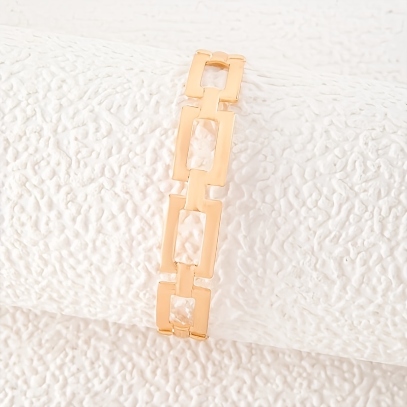 French Light Hollow Square Chain Single Bracelet