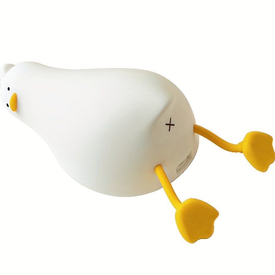 

1pc Lying Flat Duck Rechargeable Night Light, Silicone Pat Lamp Cartoon Cute Night Light Birthday Gift Home Decor