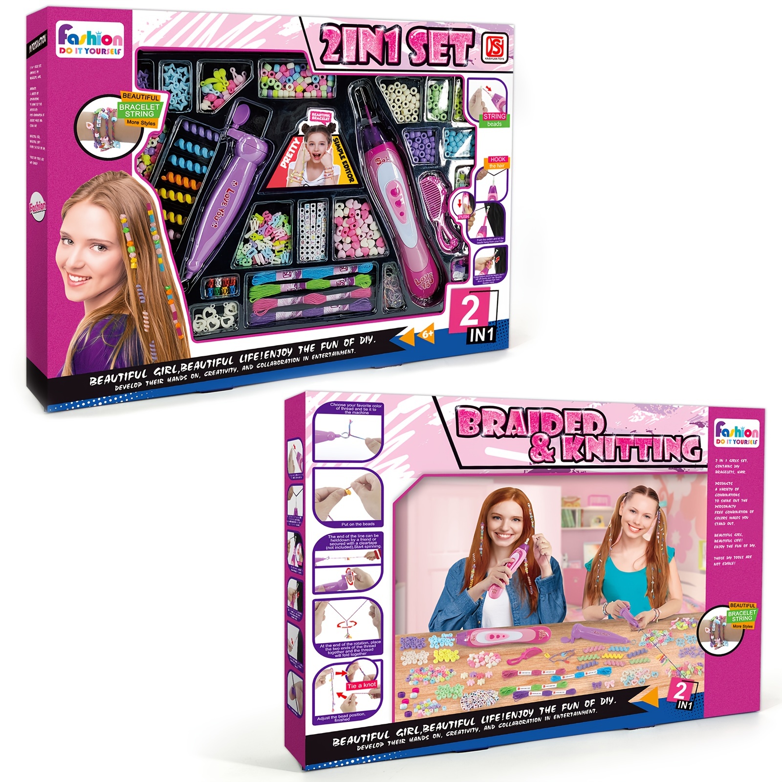 Girls Beauty Salon Set, 23 Pcs Kids Beauty Salon Toy Kit Pretend Hair  Styling Se