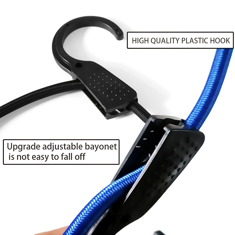 Tiyuyo Adjustable Stretch Elastic Cords Hooks Rope Tie Car Luggage Roof  Rack Strap 