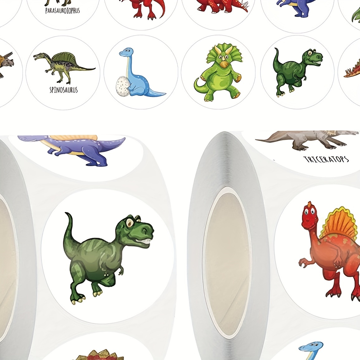 Round Dinosaur Stickers For Kids Teacher Reward Stickers - Temu