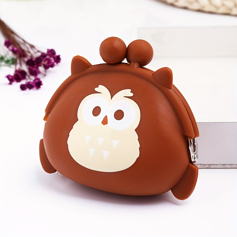 Cartoon Cute Animal Silicone Coin Purse Kawaii Portable Zipper Coin Bag  Wallet Mini Makeup Bag Key Earphone Storage Bag Gifts
