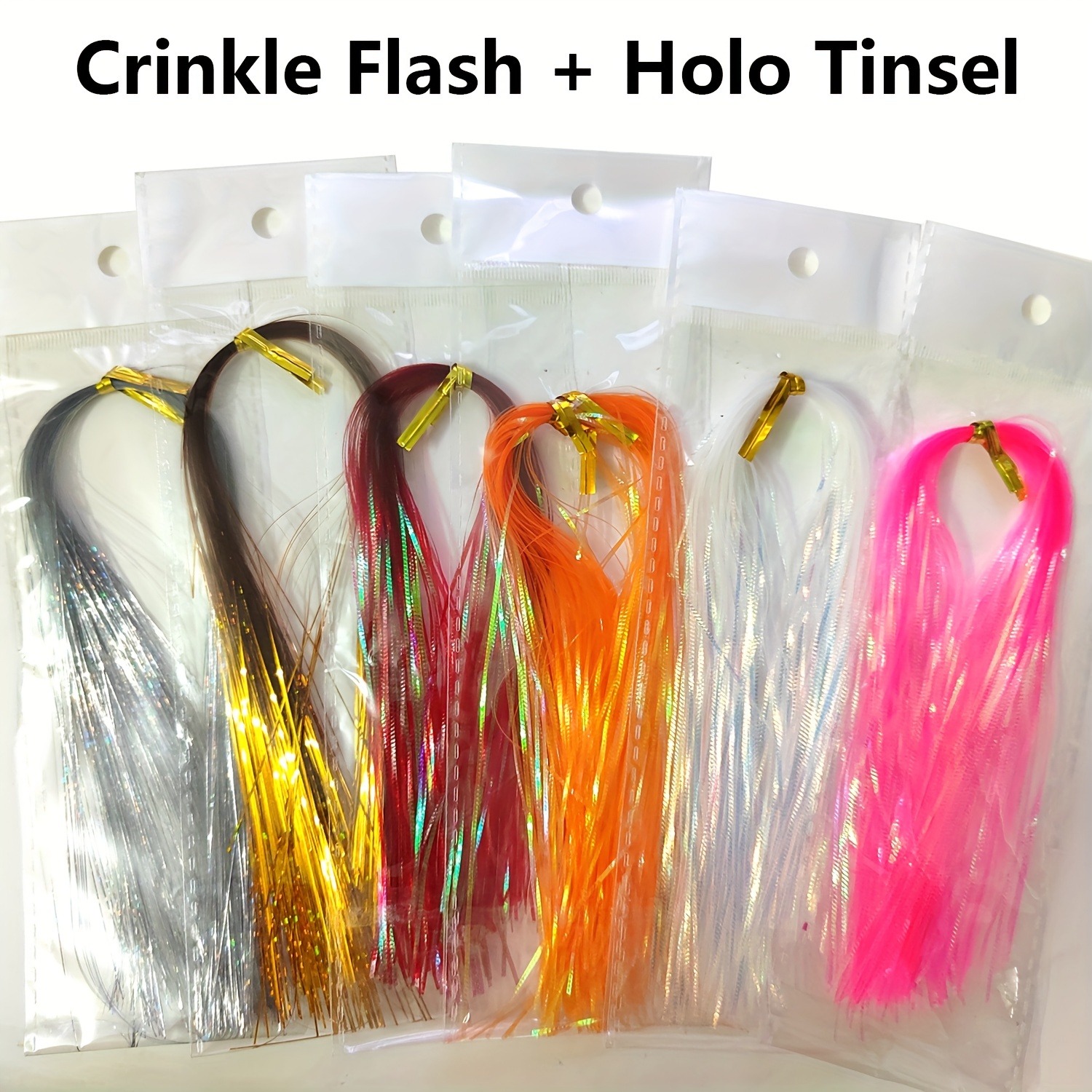6 Bags Fly Bait Tying Material, Multi Color Tinsel Lure Making Line,  Fishing Accessories For Saltwater Freshwater