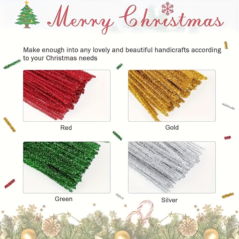 Wholesale 11.8 inch Christmas Tinsel Decoration DIY Chenille Stem Tinsel  Garland Craft Wire 