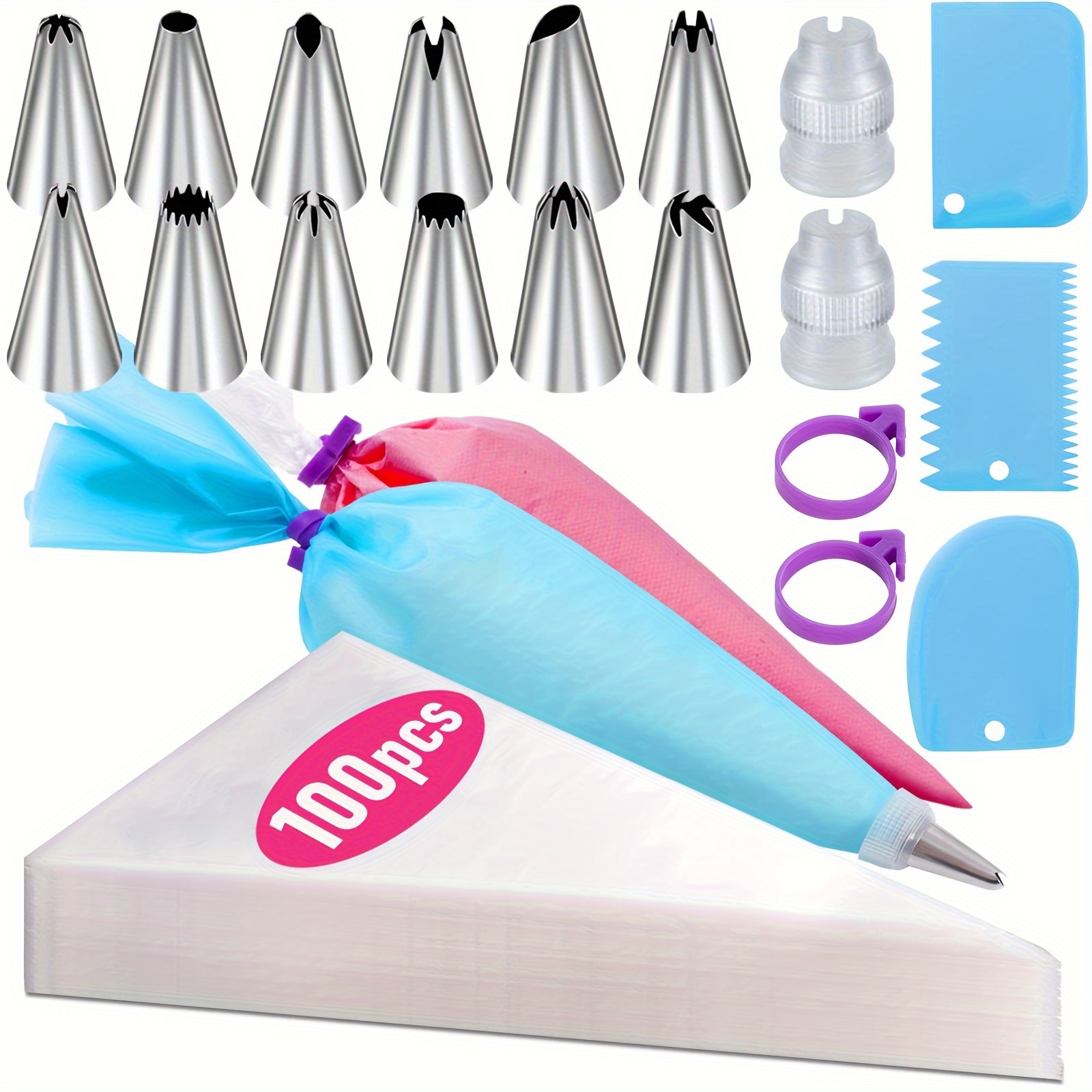 Dropship 8/10/18PCS Silicone Pastry Bag Tips Kitchen Cake Icing Piping  Cream Cake Decorating Tools Reusable Pastry Bags Nozzle Set to Sell Online  at a Lower Price