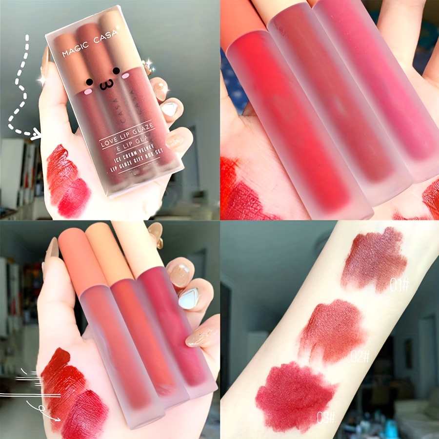 5 Colors Matte Misty Liquid Lip Gloss Set Diy High Pigment - Temu