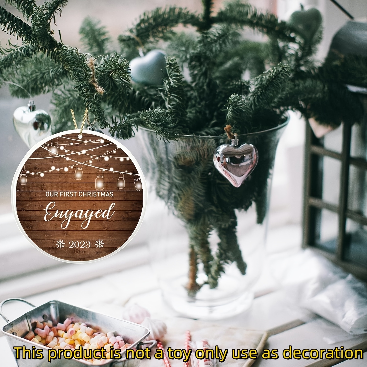 Our First Christmas Engaged Ornament 2023, Engagement Gifts for Couples  Newly En
