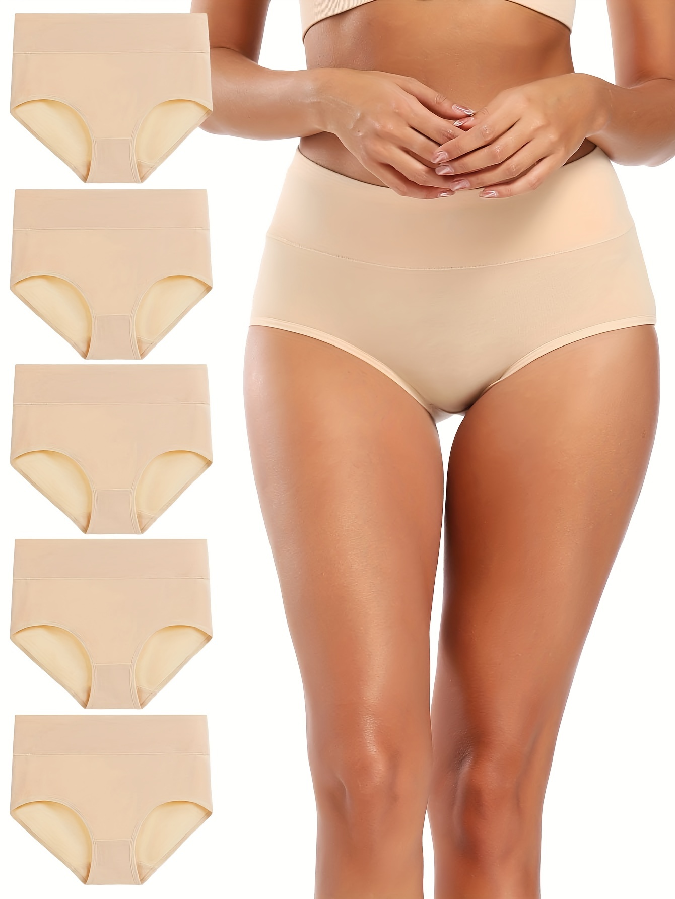 Women Underwear Mid-Rise Waist Cotton Briefs Ladies Panties Tummy Control Panty  Full Coverage 9 Pack 