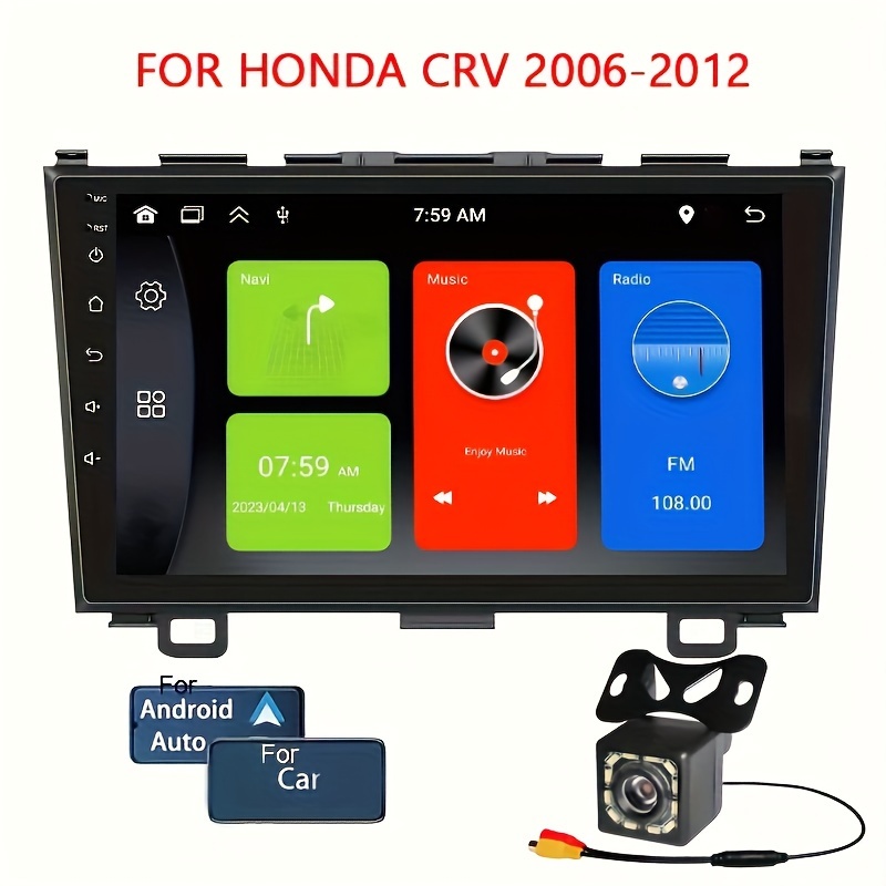 For Honda For CRV 2006-2012 2GB+32GB 9''work With Android 12 Car Radio  Autoradio Built-in Wireless Car Player Android Auto GPS WIFI Wireless FM/RDS