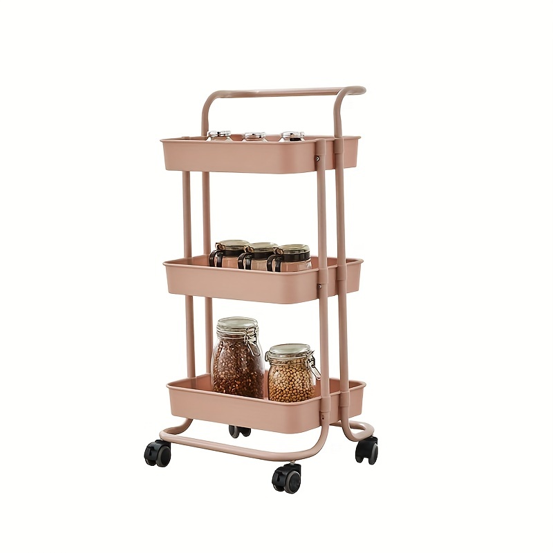 Household Kitchen Shelf Small Stroller Storage Rack Floor - Temu