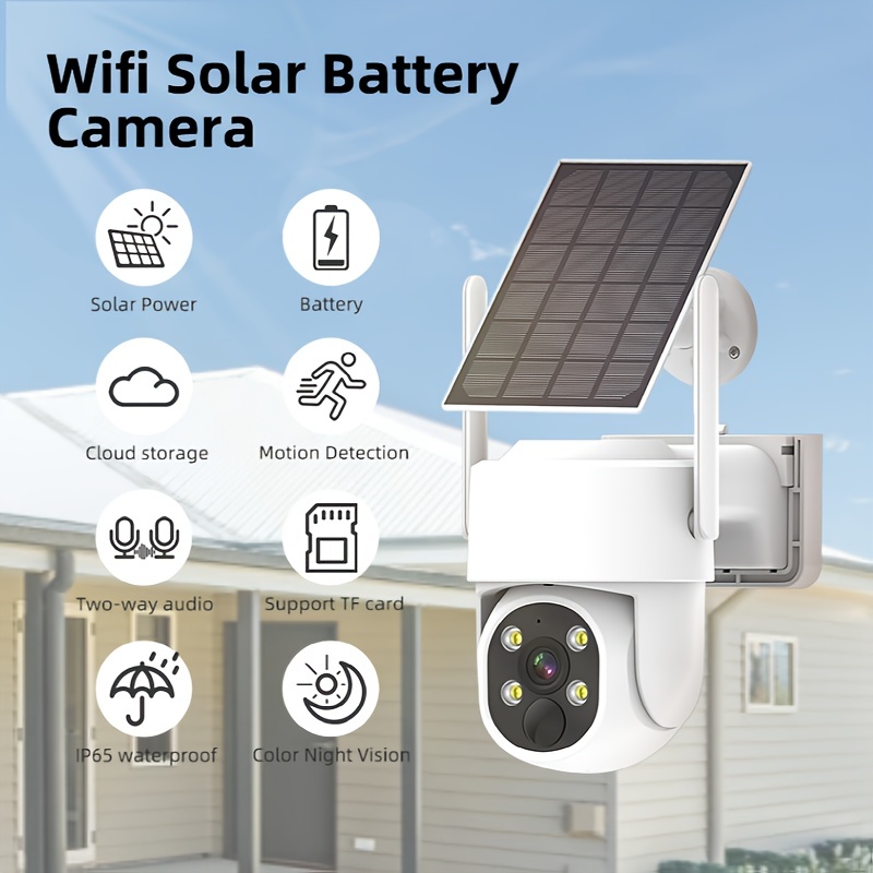 Cámara de vigilancia exterior 4G alimentada por energía solar - 100%  inalámbrica