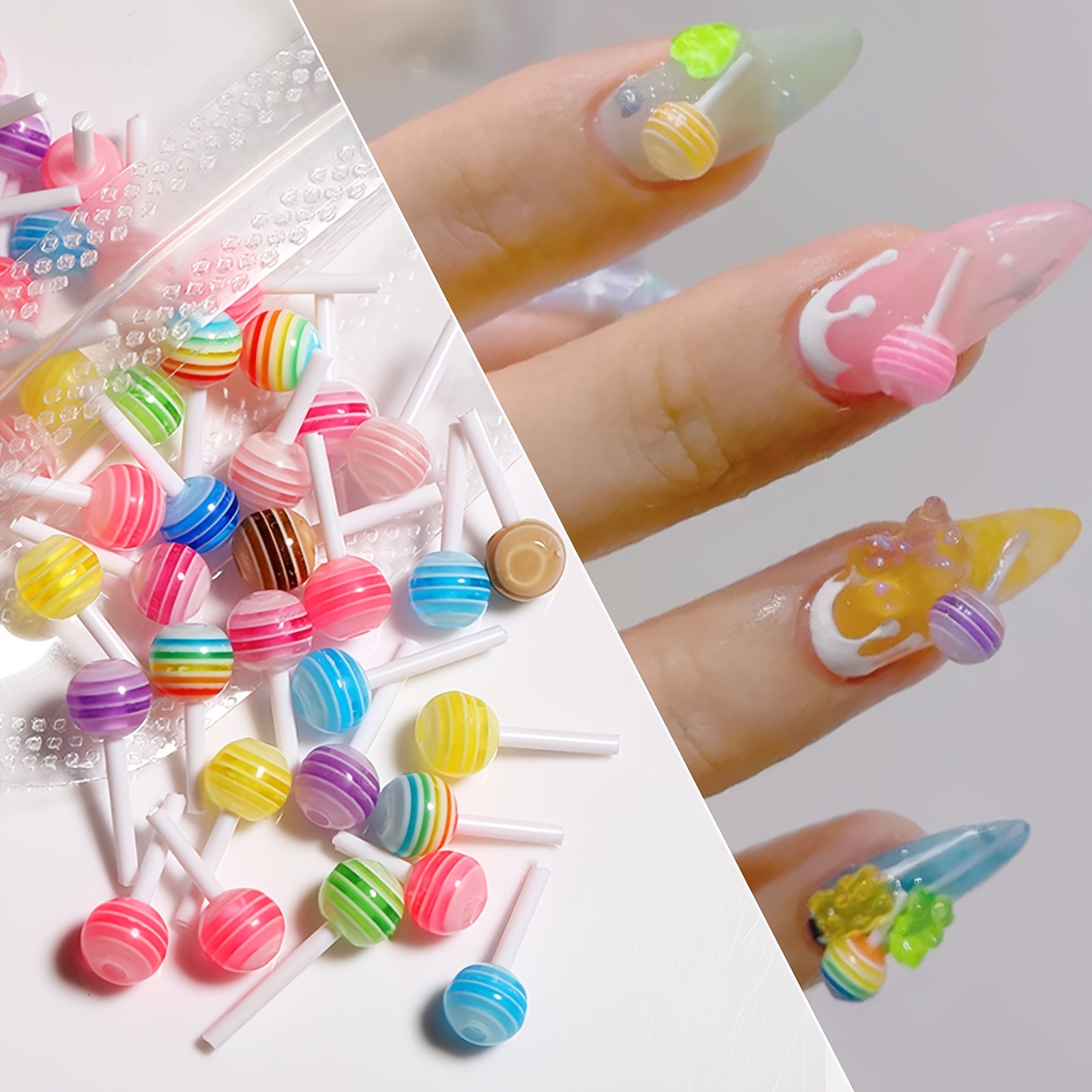 10 Pcs Kawaii Gummy Bear Nail Charms Flatback Resin DIY Crafts For Nail Art  Charms Decoration