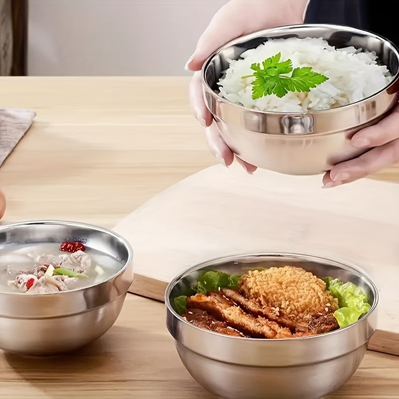 Double-Layer Kitchen Tableware Thermal Insulation Rice Soup Bowl