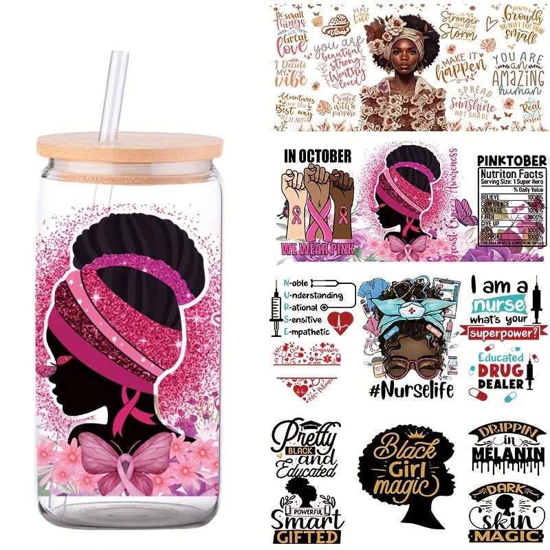 7+ Styles Nurse Fuel print 3D UV DTF Cup Wraps stickers She works willing  with her hands UV Cup Wraps - AliExpress