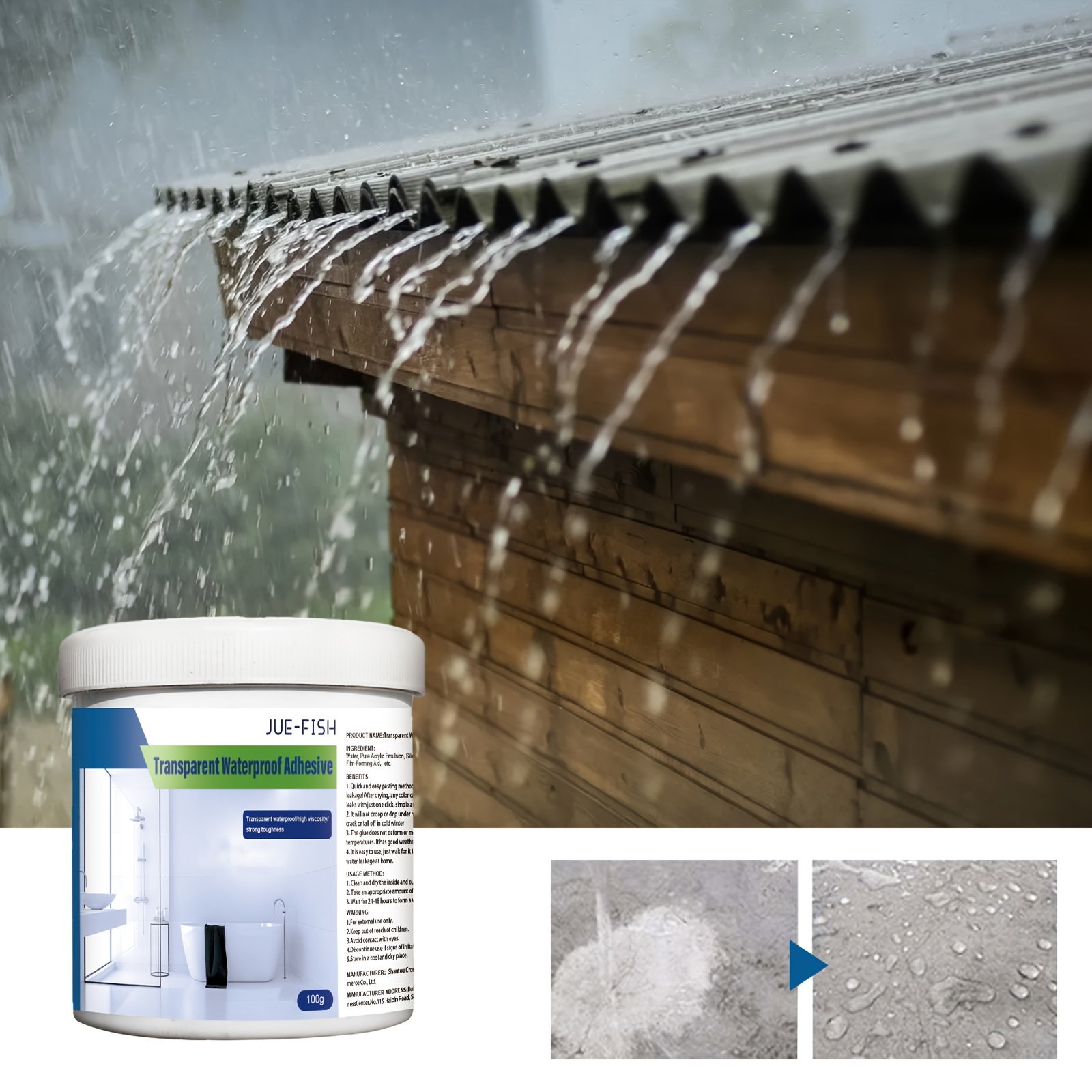 Transparent Waterproof Adhesive 500g (1.1lb), Waterproof Insulating  Sealant, Invisible Waterproof Glue, Waterproof Anti-Leakage Glue, Suitable  for