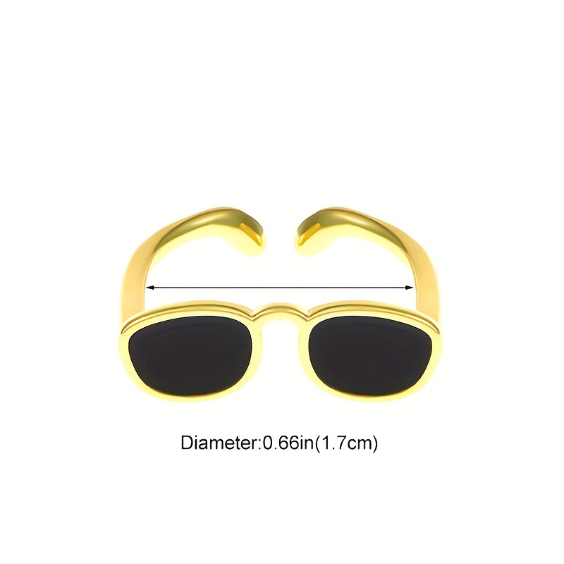 Adjustable Glass Ring 14k Plated Couple Ring