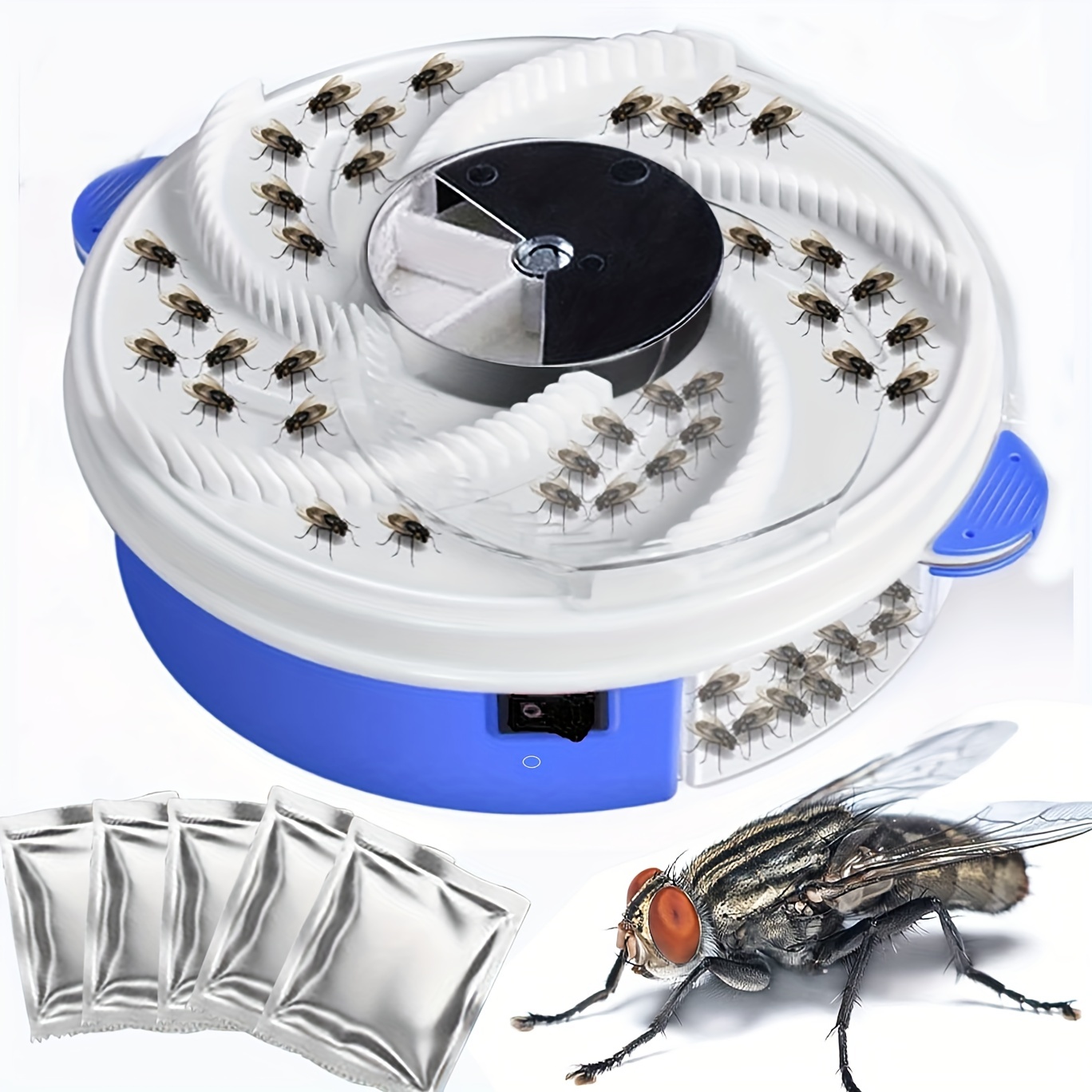 Electric Fly Trap Pest Device Gnat Flying Insect Automatic Indoor Catcher  Control Traps Reject Repellents Tools for Patios Ranch (1 Pcs)
