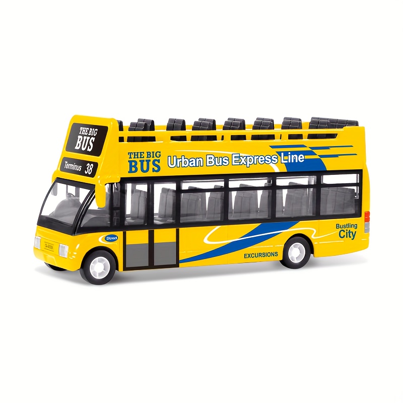 Autobús urbano de juguete para niños, vehículos de aleación fundida,  autobús eléctrico articulado Metro con sonidos y luces, modelos de coches  de