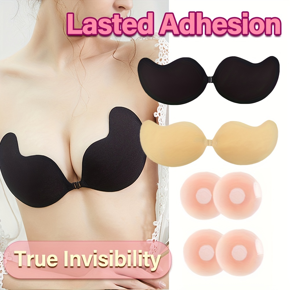 Added Lift Silicone Nipple Covers Adhesive Bra Invisible Strapless