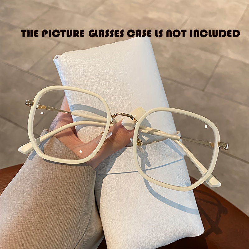 Women's Large Framed Glasses Clear Computer Glasses, Full-Rim Frame  Non-Prescription Eyewear for Phone, Laptop, Reading Cleaning Cloth