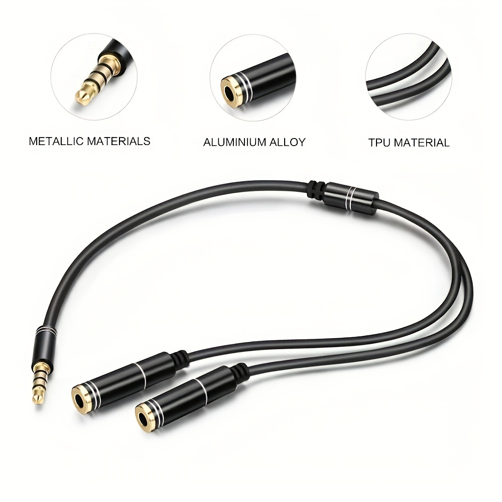 Adaptateur Casque Pour Prises Audio Et Micro, Adaptateur De Câble En Y  Stéréo 3,5 Mm (