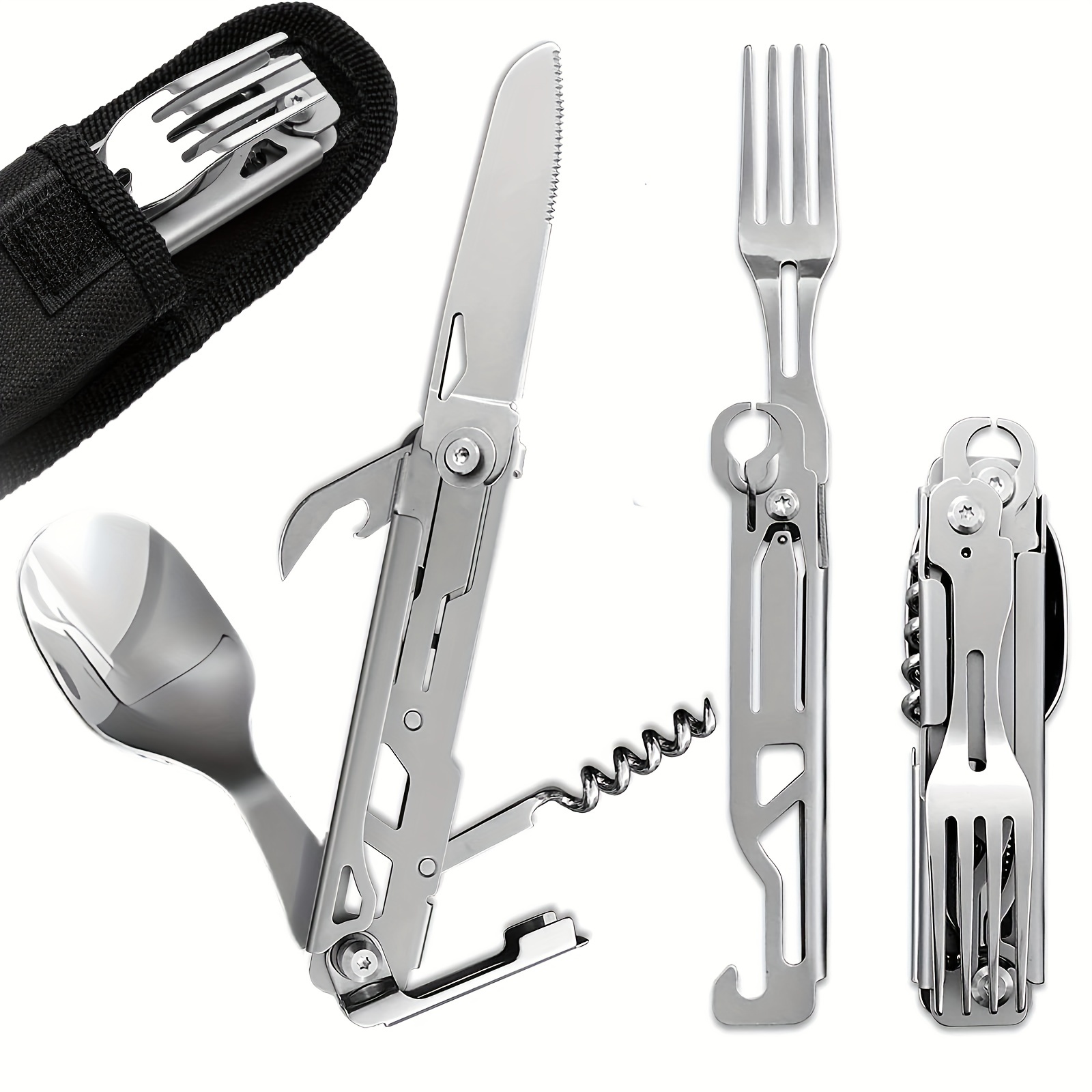 Foldable Camping Utensil Set Multi functional Knife Fork - Temu