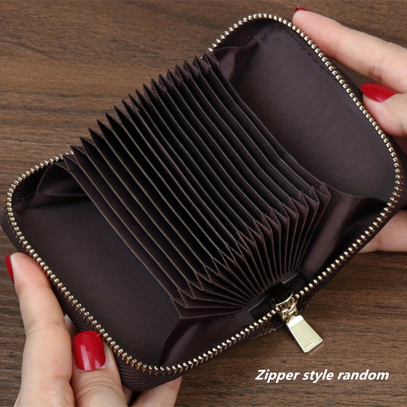 Plaid Pattern Credit Card Holder Stylish Zipper Around Coin Purse Faux  Leather Short Wallet - Bags & Luggage - Temu