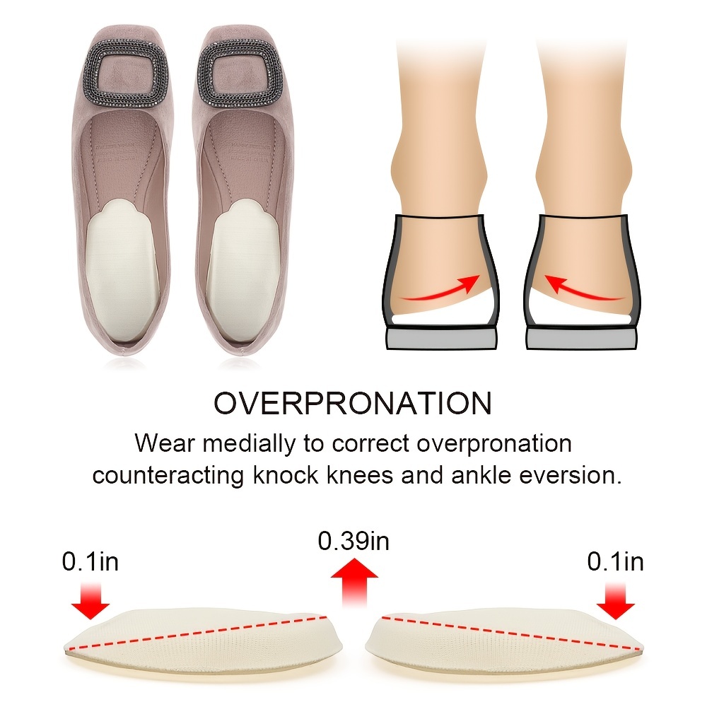 1 Pair Supination & Pronation Corrective Heel Insoles for Adult O