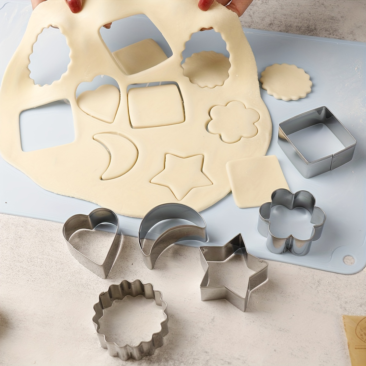 6pcs geometric cookie cutters stainless steel pastry cutters biscuit molds baking tools kitchen accessories Product details 6