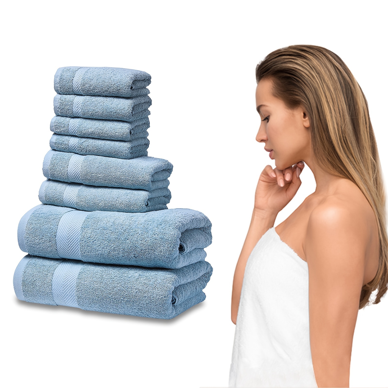 Cotton Towels Set, With 1 Bath Towels, 1 Hand Towels, 2 Washcloths, Premium Bathroom  Towels Set, Lightweight And Highly Absorbent Quick Drying Towels, Perfect  For Daily Use, Bathroom Supplies - Temu