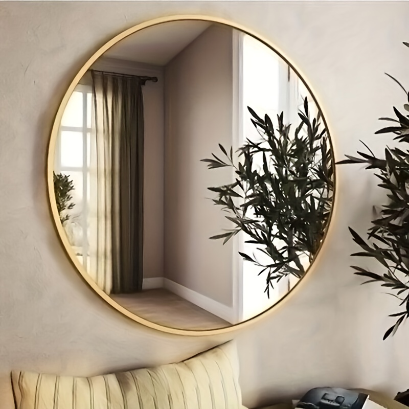 Boho Plants Pattern Round Mirror Shatterproof Self adhesive - Temu