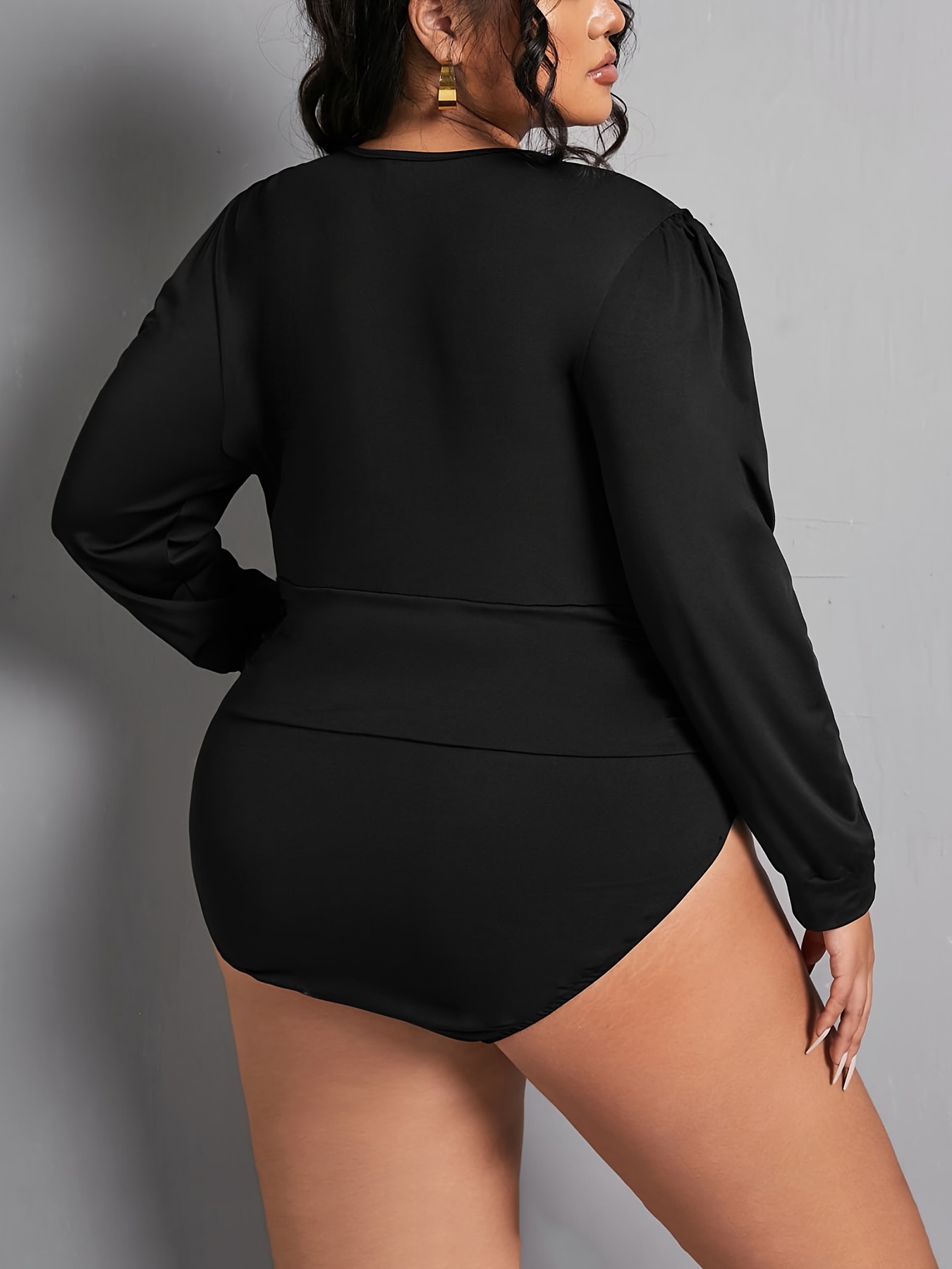 deep v neck bodysuit plus size