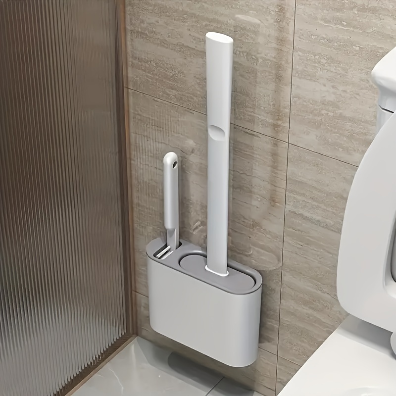 Brosse Toilette Silicone, 2PCS Brosse WC Silicone avec Support de