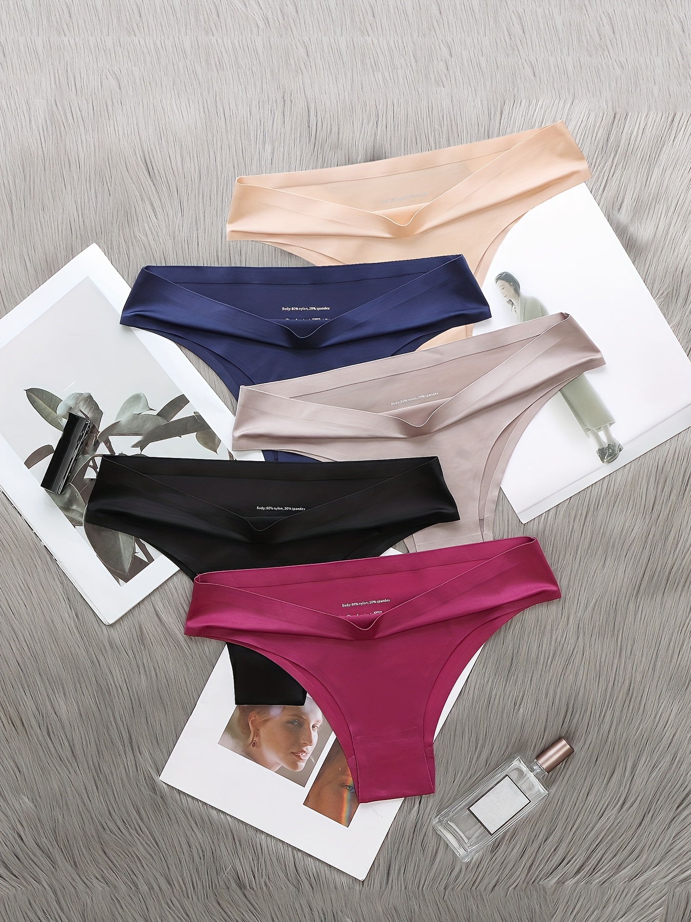 Plus Size Elegant Panties Set Women's Plus Solid Seamless - Temu