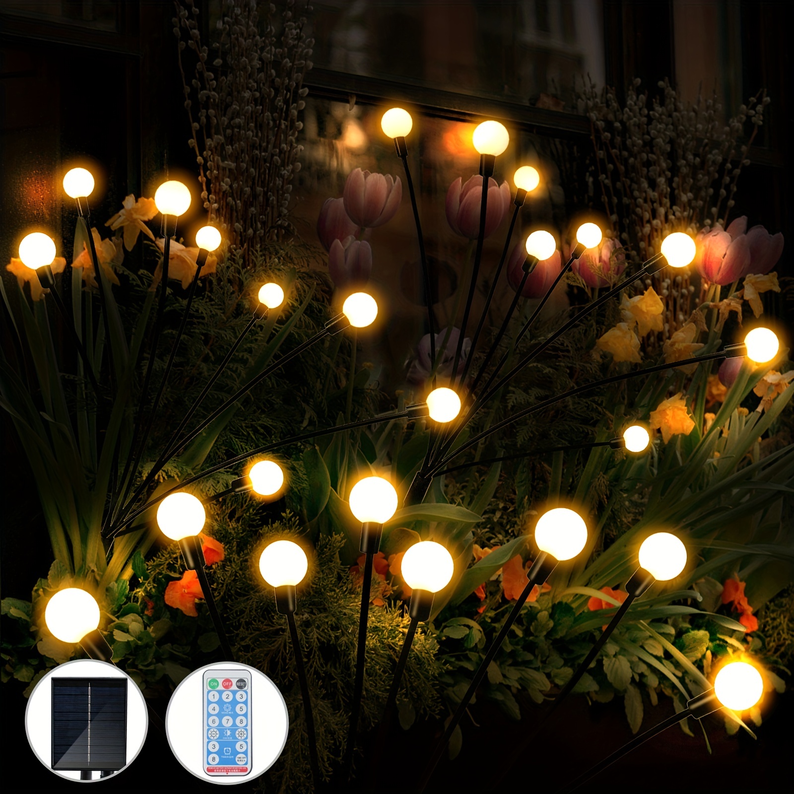 Lot De 5 Lampes Solaires Firefly 30 LED Améliorées 8 Modes - Temu