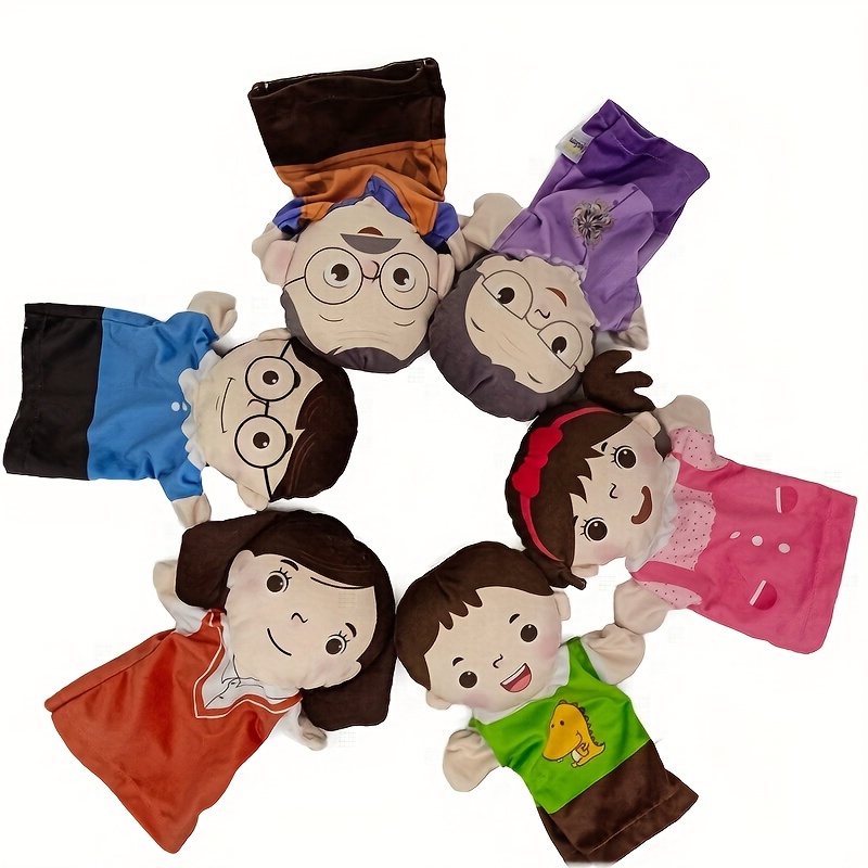 Marionetas de mano familiares, 11.8 pulgadas, miembros de la familia Paly, marionetas  para niños, marionetas multiétnicas, marionetas de mano de felpa suave,  marionetas familiares, marionetas de hist JAMW Sencillez