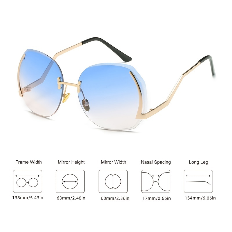 Luxury Designer Sunglasses Framless Metal Rectangle Sun Glasses Men Women Summer UV400 Eyewear,Rimless Glasses Men,Temu