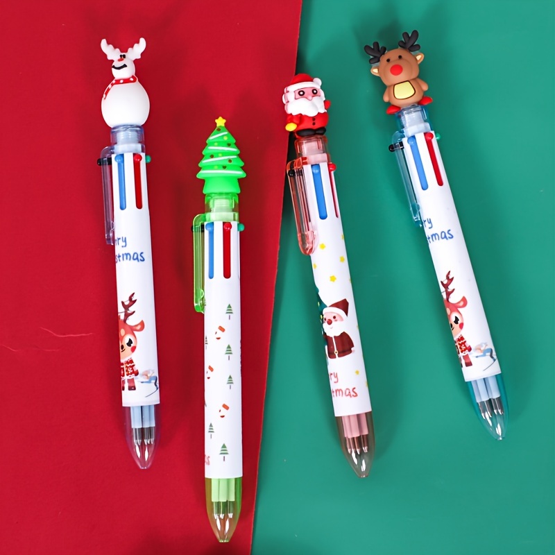 Random Color Christmas Ballpoint Pens Colorful Pens Writing - Temu