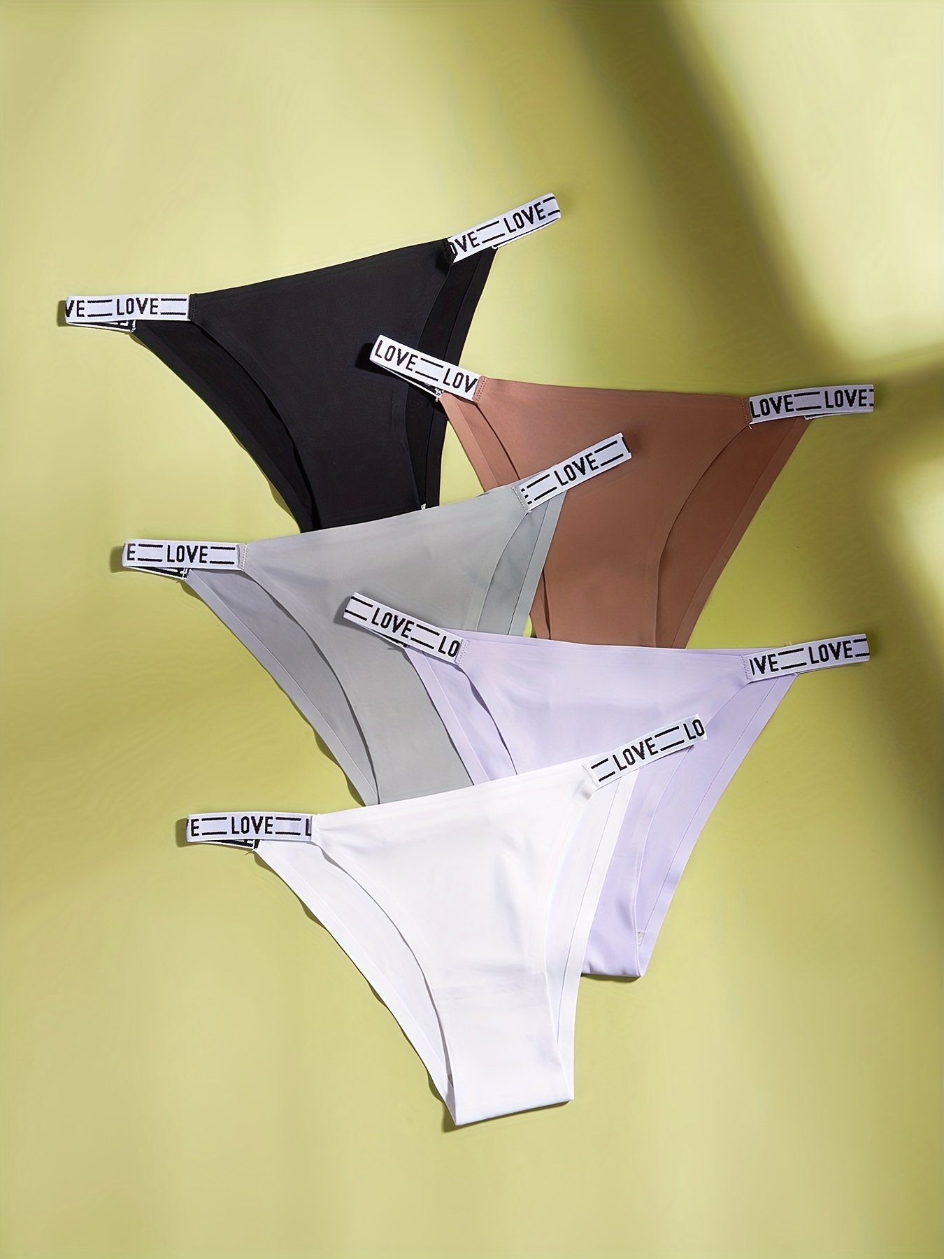 Letter Tape Cheeky Panties Comfort Thin Elastic Intimates - Temu
