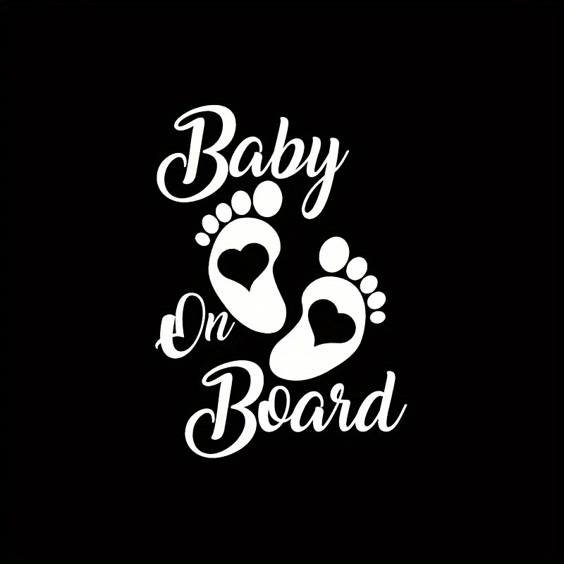 Image of 1 Piece Of Baby On Board, Waterproof Reflective Car Sticker, Car Decoration Sticker, Vinyl Car Sticker, Suitable For Cars, Trucks, Freight Trucks, Walls And Laptops