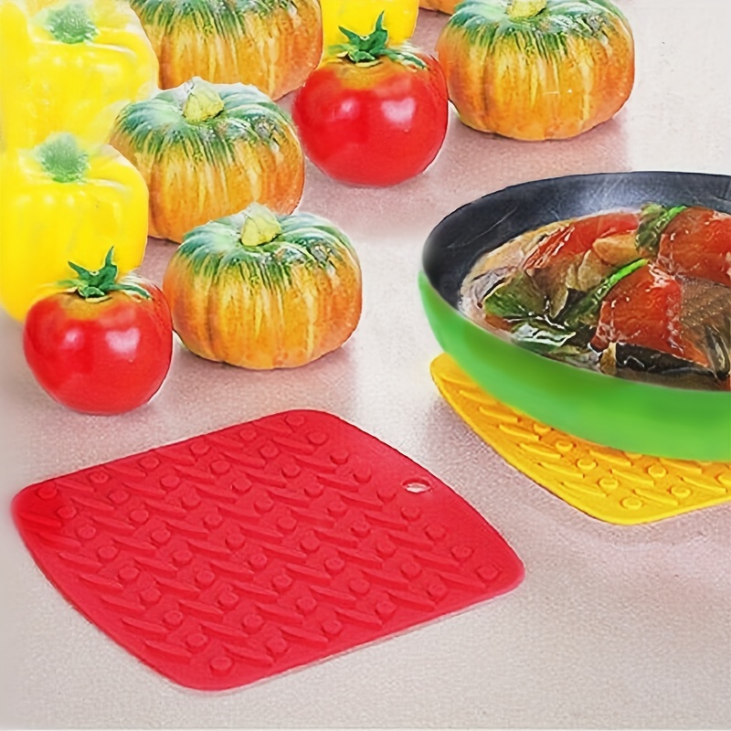 6Pcs Kitchen Square Cotton Pot Holders Heat Resistant Potholder Non-Slip  Mat Washable Table Placemat for