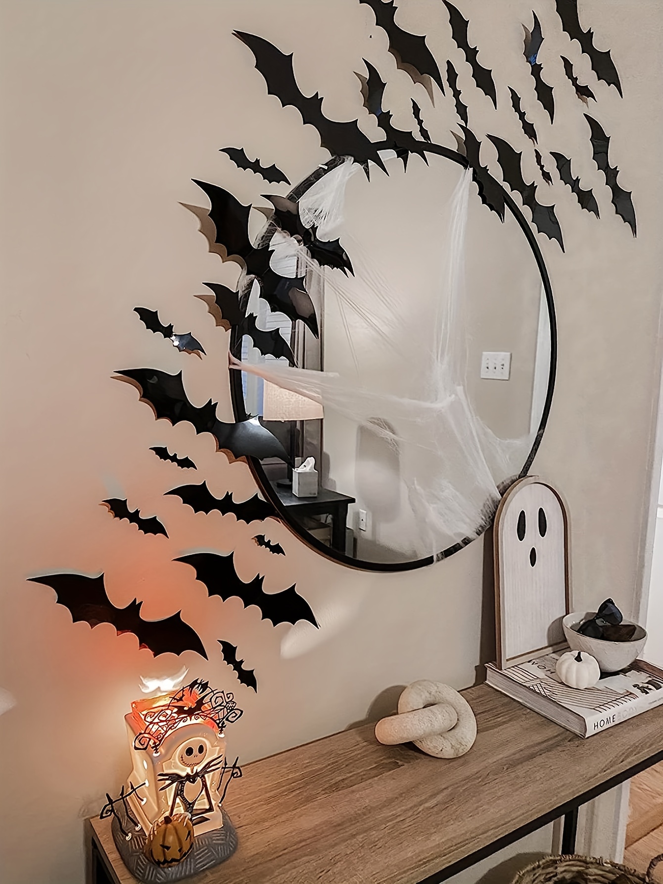 3d Three-dimensional Bat Wall Stickers Halloween Bar Indoor Party ...