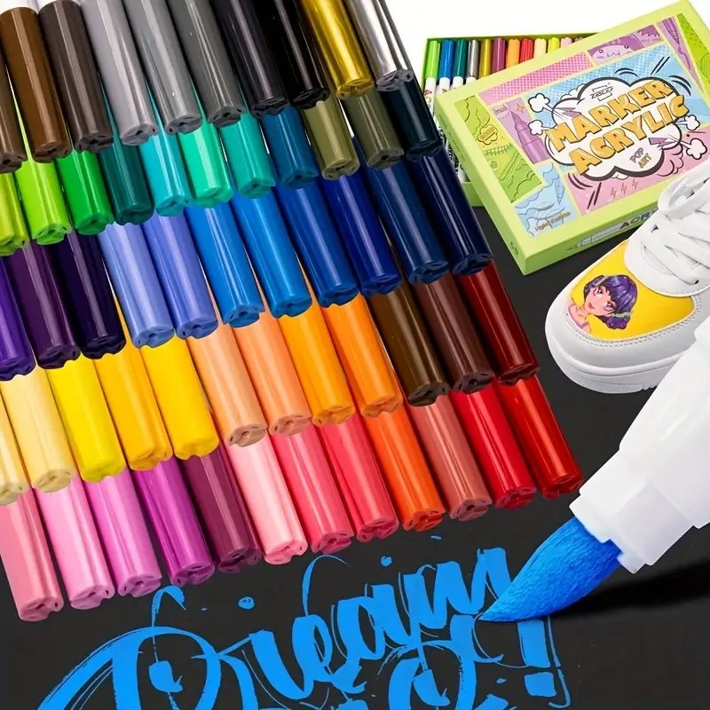  TEHAUX 12pcs Acrylic Markers Acrylic Paint Pens Ceramic Paint  Pens Drawing Pens 12 Color Markers Acrylic Paint Markers Acrylic Mark Pens Fabric  Paint Pens Plastic Student Household Gel : Arts, Crafts