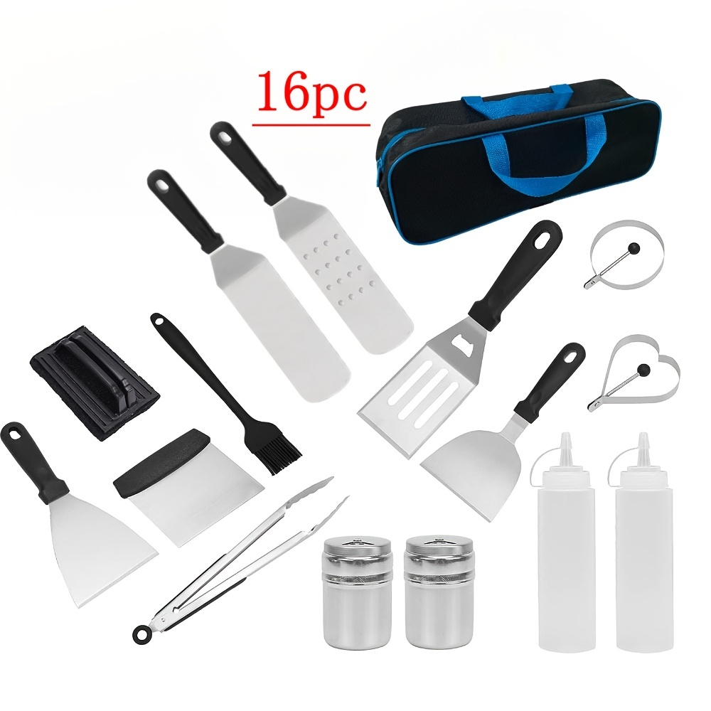 Stainless Steel Griddle Accessories Kit Bbq - Temu