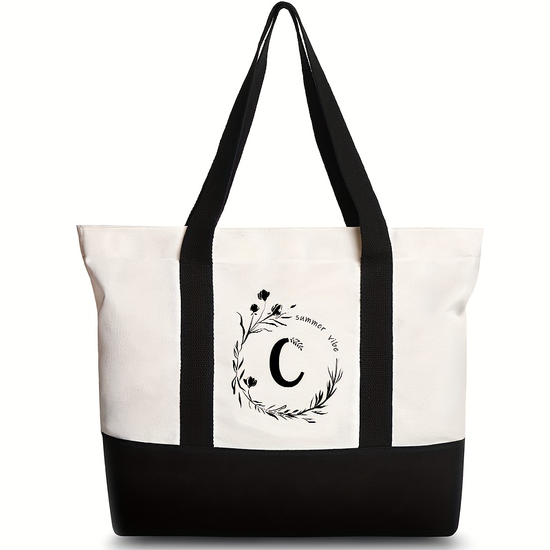 Extra large tote bag 2024 with zipper and pockets