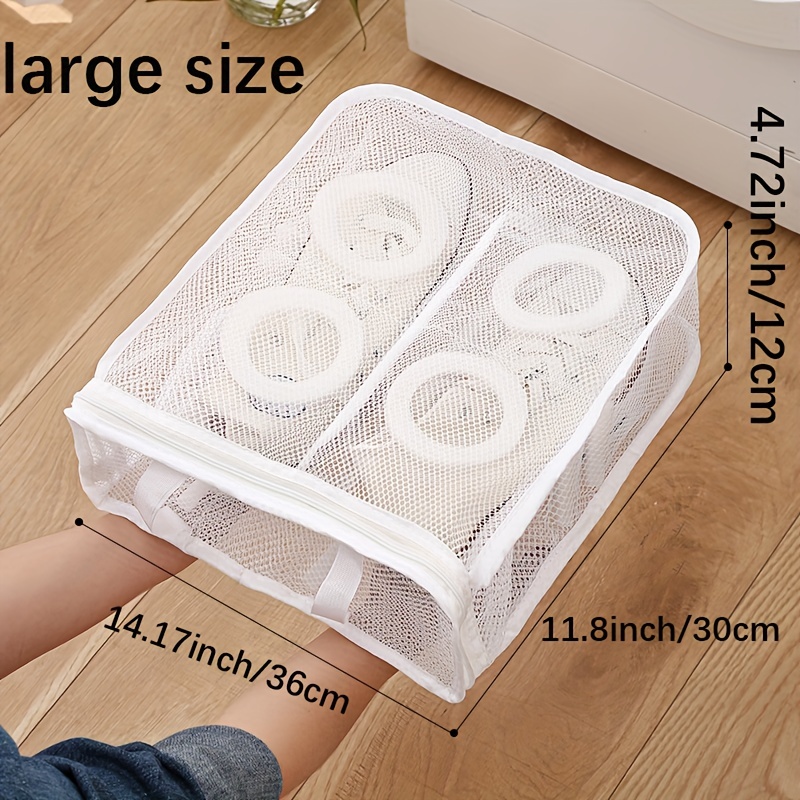 1pc Household White Portable Laundry Wash Bag For Bra And