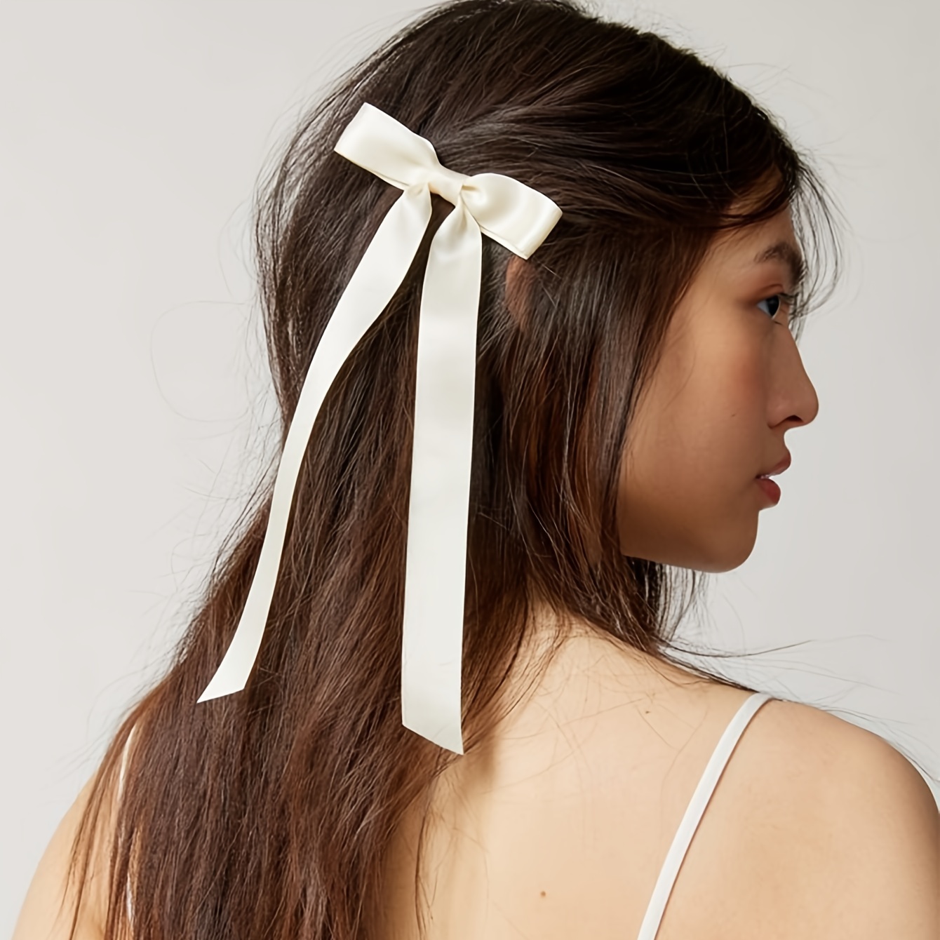 6 Pieces Bow Hair Ties Long Silk Ribbon Hair Bands